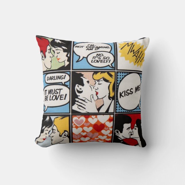 Pop Art Comic Pillow Kissen (Vorderseite)