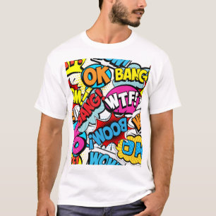 Pop Art Comic: Retro Nahtloses Muster T-Shirt