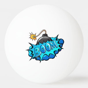 Pop-Art-Comic-Stil-Bombe Boom! Tischtennisball