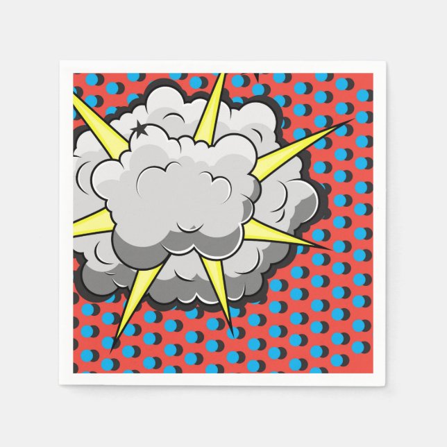 Pop-Art-Comic-Stil-Explosion Serviette (Vorderseite)