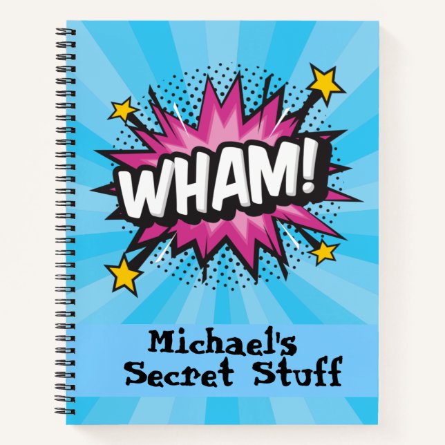 Pop Art Comic Stil personalisiert Notebook Notizbuch (Vorderseite)