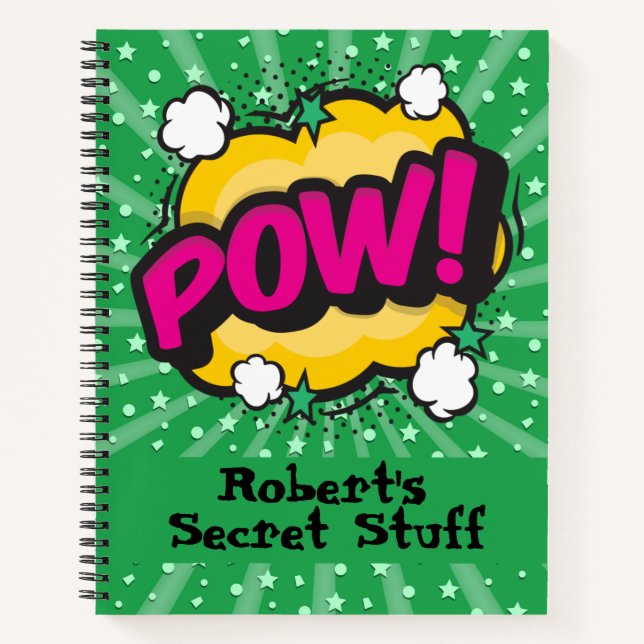 Pop Art Comic Stil personalisiert Notizbuch (Vorderseite)