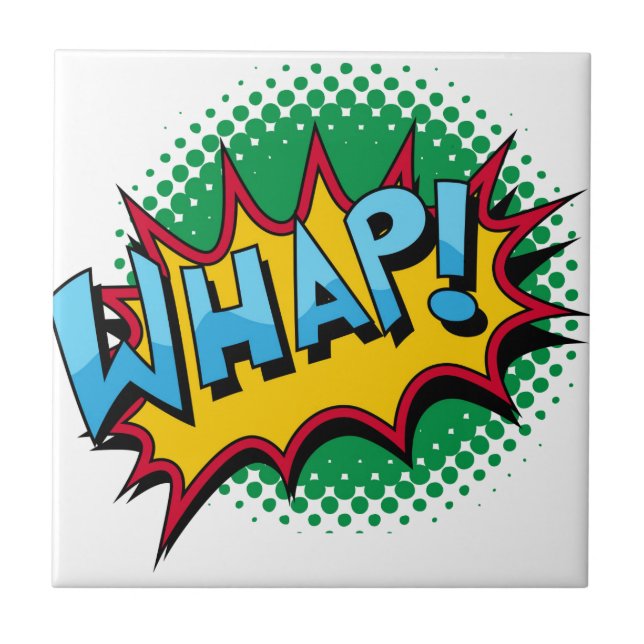 Pop-Art-Comic-Stil Whap! Fliese (Vorderseite)