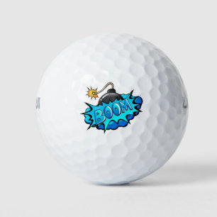 Pop Art Comic Style Bomb Boom! Golfball