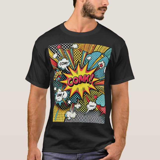 Pop Art Comic T - Shirt - Fett Retro Design (Vorderseite)