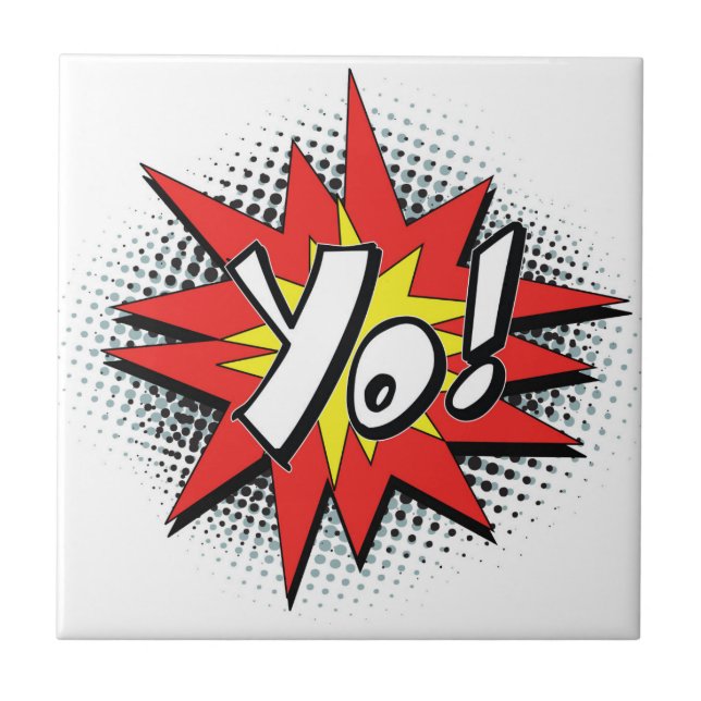 Pop Art Comic Yo! Fliese (Vorderseite)