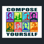 Pop Art Composer | Selbstkomposition Poster<br><div class="desc">Helle Farbtöne verleihen diesen grafischen Stylisierten Porträts berühmter Komponisten einen modernen Pop-Kunstgeist. Jedes Portrait ist in zwei verschiedenen Farbvarianten gestaltet und hat den ersten Namen der Künstlerin in einem feinen, sauberen Schriftart. Acht Komponisten sind dabei: Chopin, Bach, Wagner, Schubert, Tschaikowsky, Shostakowitsch, Mozart und Beethoven. Oben und unter den Porträts, in...</div>