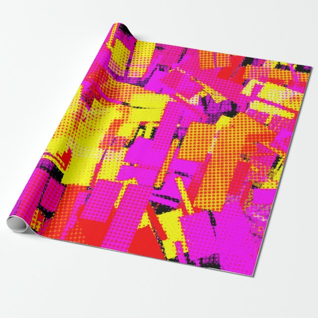 Pop Art Confetti Geschenkpapier (Ungerollt)