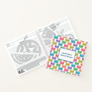 Pop Art Cookies Farbenfrohe Macarons Personalisier Notizbuch