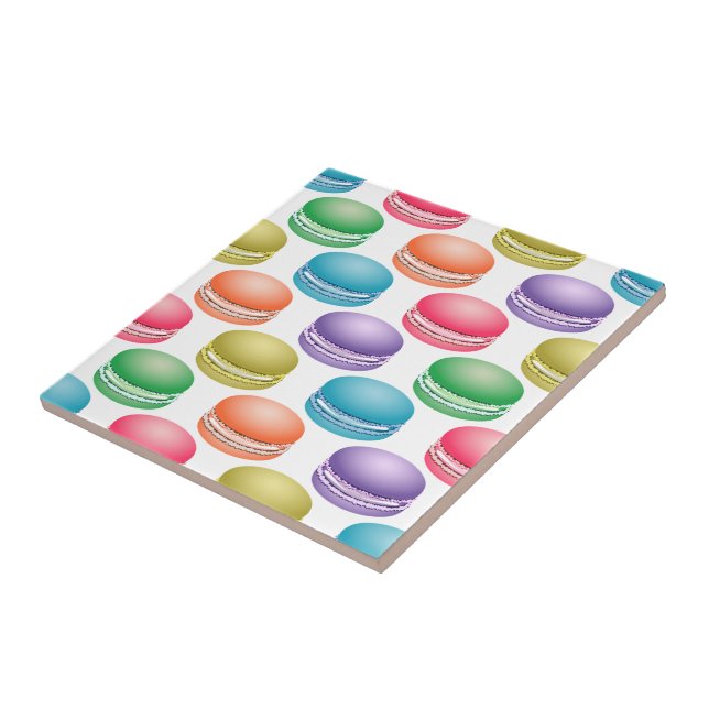 Pop Art Cookies Farbige Macarons Fliese (Seite)