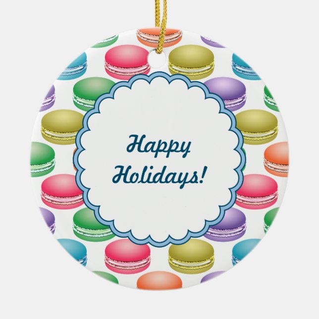 Pop Art Cookies Farbige Macarons Keramikornament (Vorne)