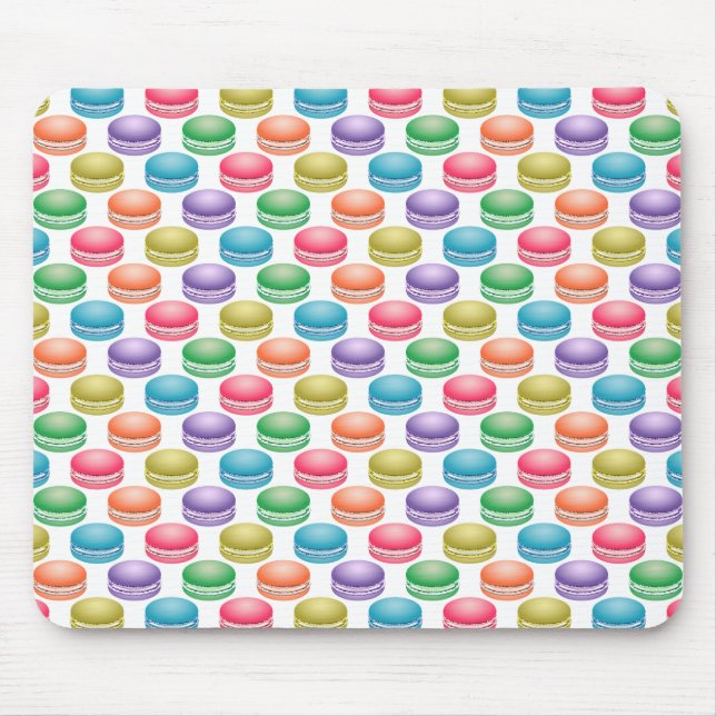 Pop Art Cookies Farbige Macarons Mousepad (Vorne)