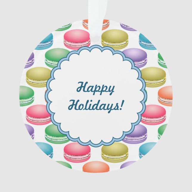 Pop Art Cookies Farbige Macarons Ornament (Vorderseite)