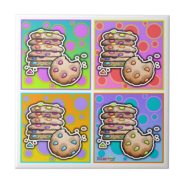 Pop Art Cookies Tile Fliese (Vorderseite)