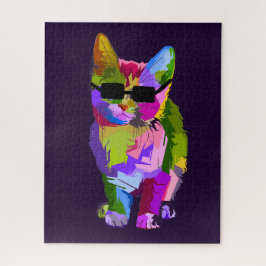 Pop Art cool Cat funky bunt herausfordernd Puzzle