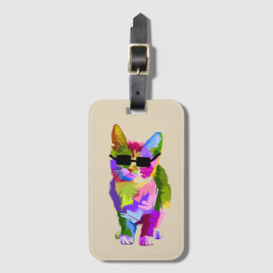 Pop Art cool Cat Kitty Art Gepäckanhänger