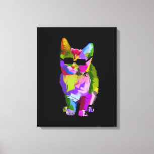 Pop Art cool Cat Kitty Art Leinwanddruck