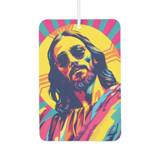 Pop Art Cool Jesus Autolufterfrischer (Vorderseite)