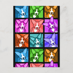 Pop Art Corgi Postkarte