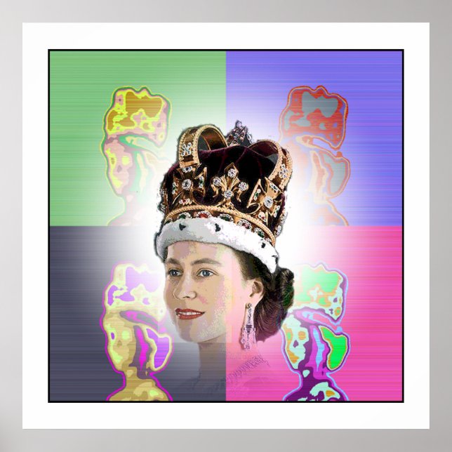 Pop Art coronation for Elizabeth II Poster (Vorne)