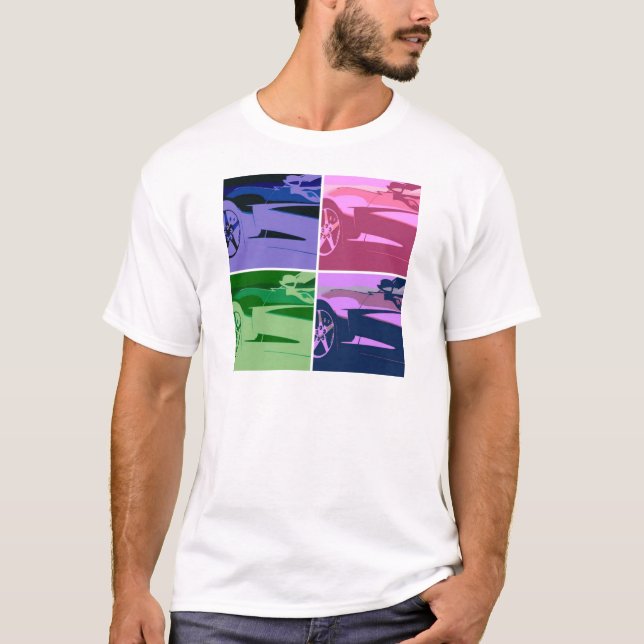 Pop Art Corvettes T-Shirt (Vorderseite)
