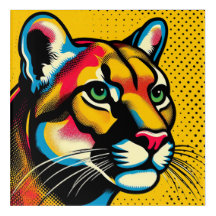 Pop Art Cougar 12 x 12 Akrylwall Art