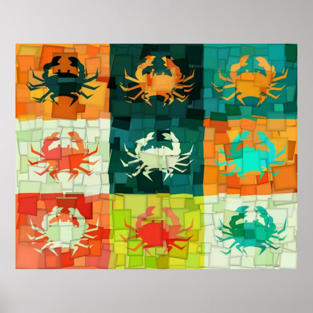 Pop Art Crab Cubism Poster (Vorne)