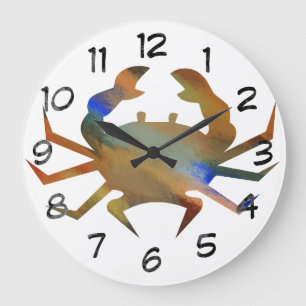 Pop Art Crab Große Wanduhr