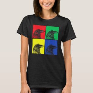 Pop Art Crow Forest Animal Creepy Bird Gothic Rave T-Shirt