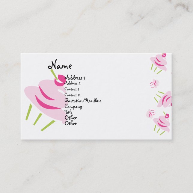 Pop Art Cupcake Visitenkarte (Vorderseite)