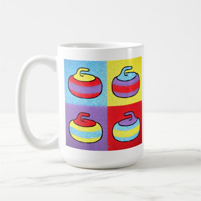 Pop-Art-Curling-Design Kaffeetasse (Links)