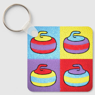Pop-Art-Curling-Design rockt Schlüsselanhänger