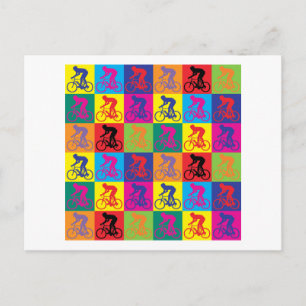 Pop Art Cycling Postkarte