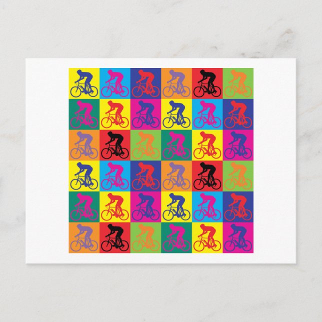 Pop Art Cycling Postkarte (Vorderseite)