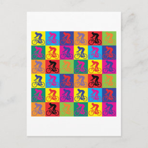 Pop Art Cycling Postkarte