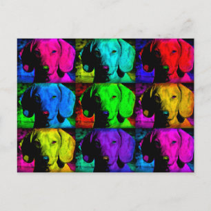 Pop Art Dackel Dackel Sweet Face Seele Eyes Postkarte