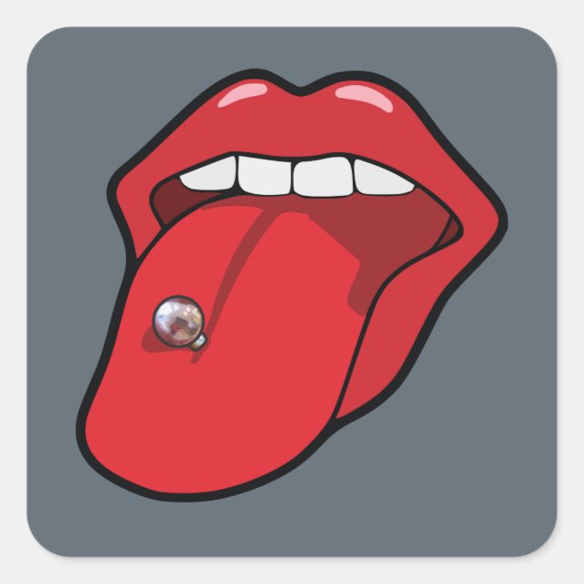 Pop Art des Piercings Quadratischer Aufkleber (Vorderseite)