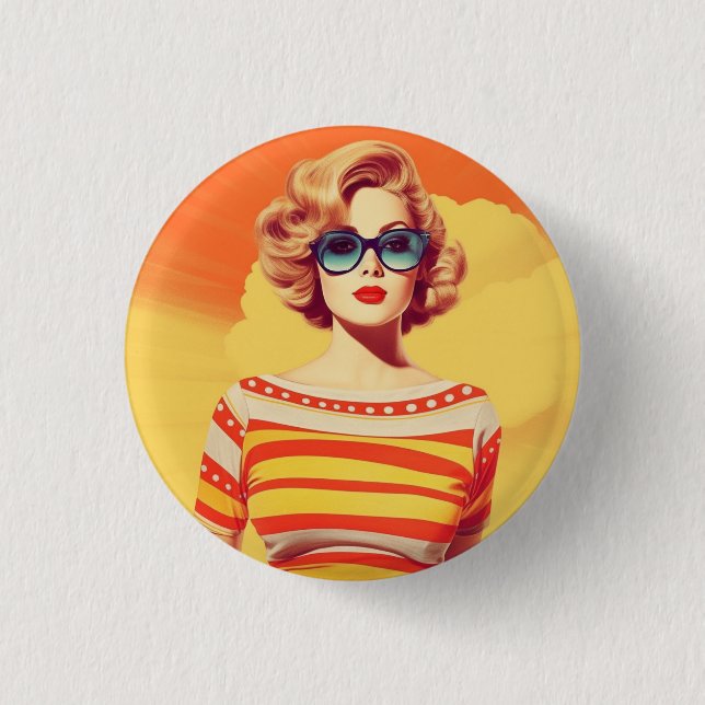Pop-Art-Design, Retro-inspiriert Button (Vorderseite)