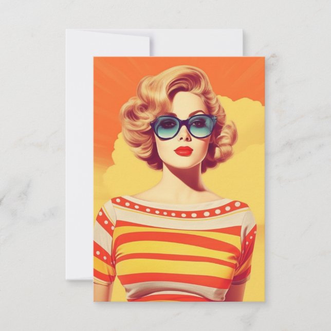 Pop-Art-Design, Retro-inspiriert Dankeskarte (Vorderseite)