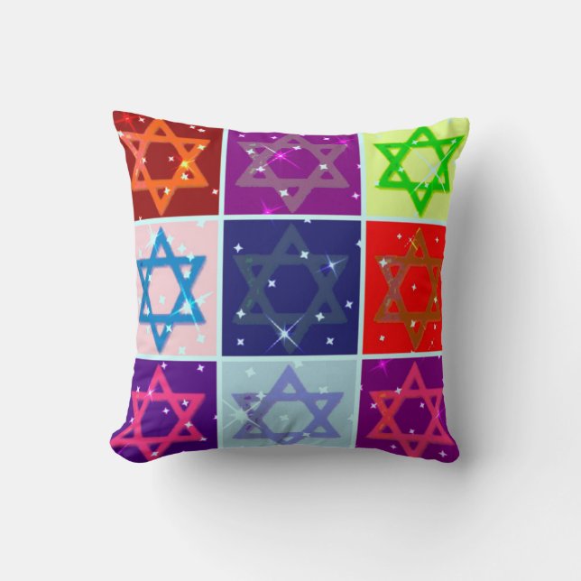 POP ART DESIGNER PILLOWS - JUDAIKA - HANUKAH GIFTS KISSEN (Vorderseite)