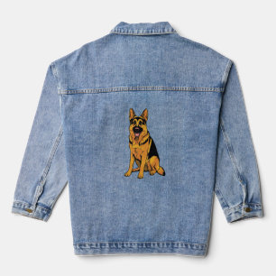 Pop-Art-Deutscher-Schäferhund-Retro-Comic Jeansjacke