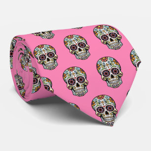 Pop-Art Dia de los Muertos Zucker-Schädel Comic Krawatte