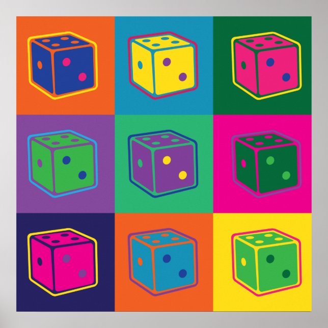 Pop-Art Dice Poster (Vorne)