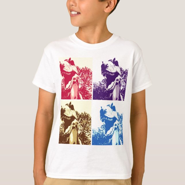 Pop Art Dinosaurs T-Rex T-Shirt (Vorderseite)