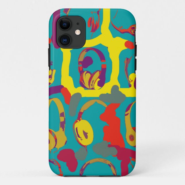Pop Art dj Kopfhörer Case-Mate iPhone Hülle (Rückseite)