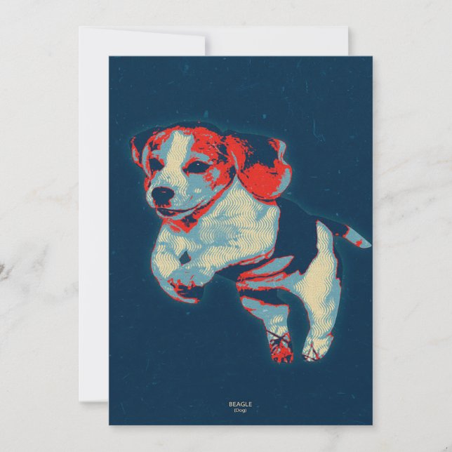 Pop Art Dog | Glücklicher Beagle Feiertagskarte (Vorderseite)
