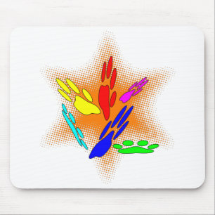 Pop Art Dog Paw Prints Mousepad