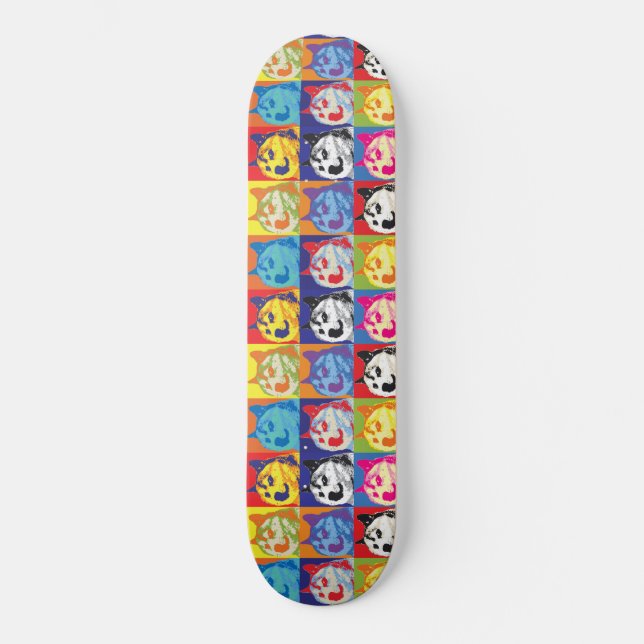 Pop Art Dogecoin  Skateboard (Vorderseite)
