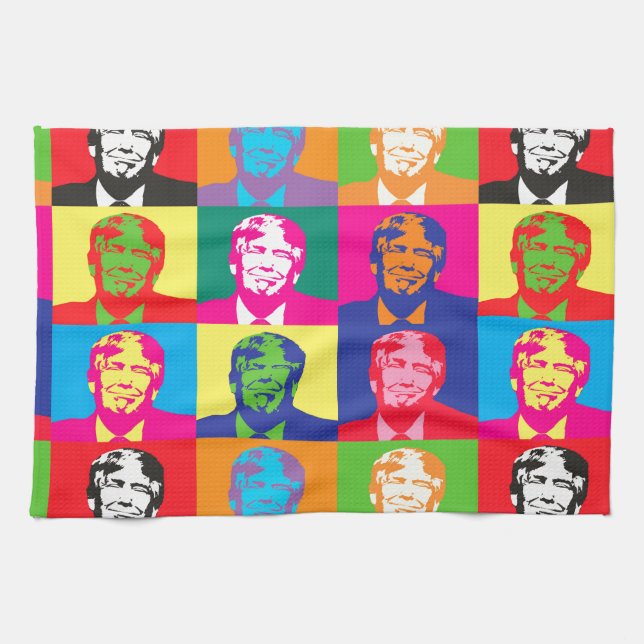 Pop Art Donald Trump Geschirrtuch (Horizontal)