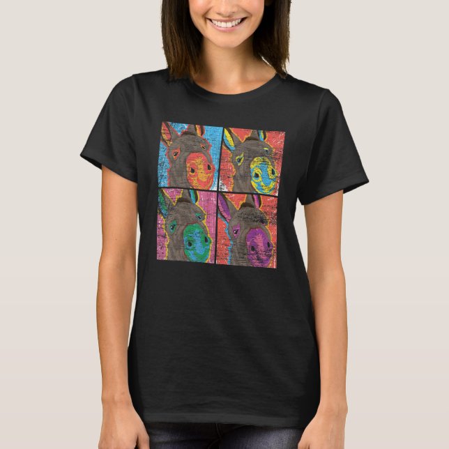 Pop Art Donkey Farm Tier Donkey T-Shirt (Vorderseite)